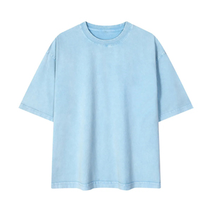 Oversized Boxy Gym Men Women Knitted 100% Cotton Heavyweight 230grams Snow Acid Washed Eco-Friendly Breathable Custom Logo Print - Product Image 5