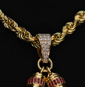 Collar con Colgante de Guantes de Boxeo Chapados en Oro, Cadena de Cuerda con Incrustaciones de Circonia Cúbica, Estilo Hip Hop, Joyería para Hombre - Product Image 2
