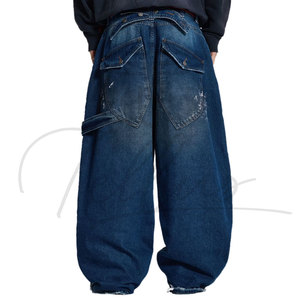 Nuevos pantalones cortos vaqueros holgados de verano de alta calidad para hombre, pantalones cortos vaqueros holgados de mezclilla oscura con bolsillo para hombre - Product Image 2