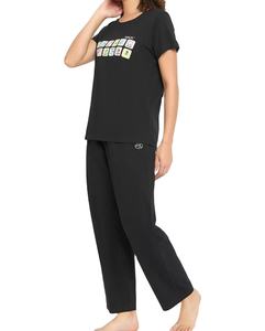 Clothing Manufacturers <b>Women's</b> Sleepwear & Loungewear Print <b>Pajama</b> Set Long Sleeve Round Neck Top & Pants - Product Image 4