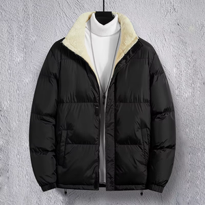 Doudoune matelassée personnalisée pour homme, couleur unie, imperméable, avec cordon de serrage à l'ourlet, doublure polaire thermique, chaude pour l'hiver 2026 - Product Image 1