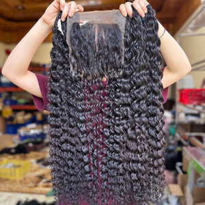 Tendance du moment : Mèches de cheveux naturels vietnamiens bouclés pour extensions de cheveux humains avec kit de closure en dentelle, perruques en cheveux humains Lace Front - Product Image 1