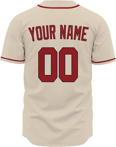 Camiseta de Béisbol Personalizada para Hombre, Nombre del Equipo 00, Impresión Roja, Poliéster Transpirable, Manga Corta, Cierre de Botones, Corte Regular, Todas las Temporadas - Product Image 3