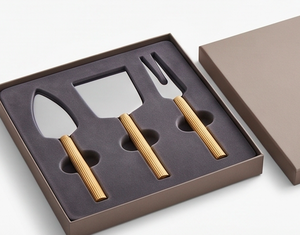 Stainless Steel <b>Cheese</b> <b>Knife</b> <b>Set</b> With Gold Handles Durable Flatware Dishwasher Safe For Kitchen Use Events And Hotel Use - Product Image 4