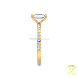 แหวนเพชรทรงรัศมีเพาะเลี้ยงในห้องปฏิบัติการ ตัวเรือนทองคำขาว 14K ประดับเพชรเม็ดเดี่ยว สำหรับงานหมั้น งานแต่งงาน หรือวันครบรอบ - Product Image 6