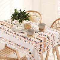 Nappe en coton et lin, matière douce, impression personnalisée, nappe rectangulaire pour mariage et fête