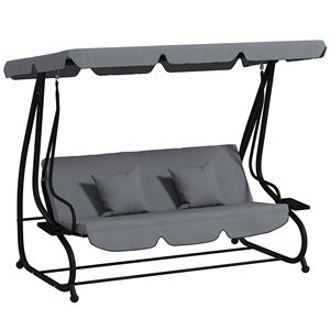 Panca Altalena Moderna in Metallo per Esterni con Cuscino Impermeabile e Garanzia di 1 Anno - Product Image 1