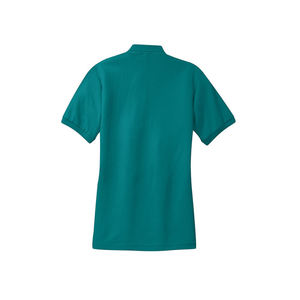 เสื้อโปโลผู้หญิงสีเขียวอมฟ้า แขนสั้น ทรงปกติ ผ้าถัก โพลีเอสเตอร์ 100% ระบายอากาศได้ดี สีพื้น ลำลอง สำหรับฤดูใบไม้ผลิและฤดูร้อน - Product Image 6