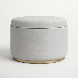 Scandinavian Modern Fabric Ottoman <b>Stool</b> Round Upholstered <b>Seat</b> Metal Base Non-Foldable for Home Hotel Living Room Decoration - Product Image 2