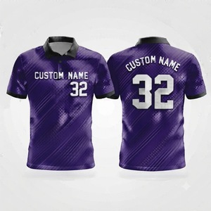 <b>Purple</b> Black Striped Pattern Custom <b>Polo</b> <b>Shirt</b> Men's Breathable Sublimated Sports Uniform Team Apparel Casual Athletic Wholesale - Product Image 1