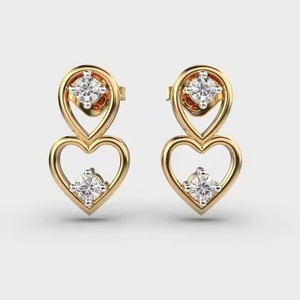 Diamond Stud <b>Earrings</b> with Screw <b>Back</b> Certified Round Brilliant Round Cut Iced Out Cute Luxury <b>Earrings</b> Set for Women's - Product Image 3