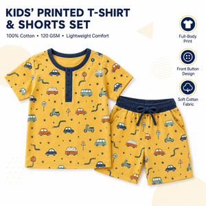 Foxcotton Club Men Printed T-Shirt Shorts Set 100% Cotton Cartoon <b>Animal</b> <b>Pattern</b> Summer Casual Wear Light Blue Full-Body Digital - Product Image 1