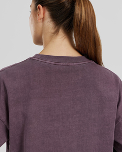 เสื้อถักแขนยาวคอกลมทรงหลวมสำหรับผู้หญิง สีทึบ ระบายอากาศได้ดี สวมใส่สบายทุกวัน ทุกฤดูกาล สีม่วง - Product Image 2