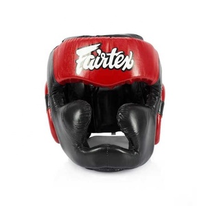 อุปกรณ์ป้องกันศีรษะสำหรับชกมวย Fairtex รุ่นพรีเมียมคุณภาพสูง สีแดงและดำ ป้องกันใบหน้าเต็มรูปแบบ ระบายอากาศได้ดี ดีไซน์ปรับได้ เหมาะสำหรับทุกเพศ - Product Image 1