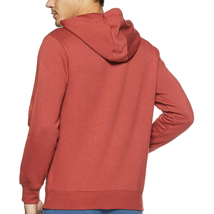 <b>Men's</b> Red Hooded Sweatshirt Regular Fit Cotton Fleece Casual <b>Pullover</b> With Front Pocket Autumn Wear - Product Image 2