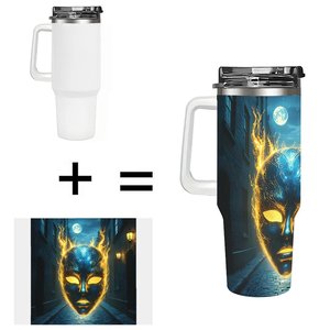 Stainless Steel Tumbler 40oz With Handle For <b>Coffee</b> And Tea Travel Use - Product Image 1