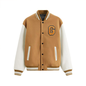 Premium Custom Camel Men's Varsity <b>Jacket</b> Polar Fleece Body White Sleeves Letterman <b>Jacket</b> Men <b>Baseball</b> <b>Bomber</b> <b>Jacket</b> - Product Image 1