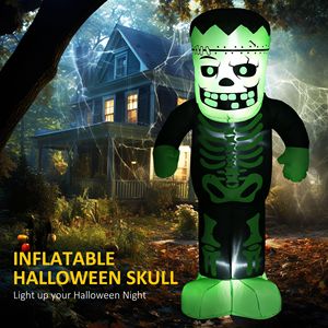 Scheletro Gonfiabile di Frankenstein per Halloween da Esterno, 2,4 Metri, Realizzato in Plastica e PVC Resistenti - Product Image 4