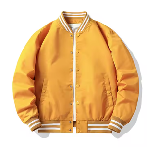 Blouson Bomber Homme Couleur Unie Coupe Droite Col Montant Coupe-Vent Décontracté Hiver 100% Coton Style Urbain Tendance - Product Image 3