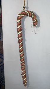 Handmade Jute Candy Cane Christmas Hanging <b>Ornament</b> Rustic Jute Candy Cane Christmas <b>Tree</b> <b>Ornament</b> Eco-Friendly Handmade Candy - Product Image 3