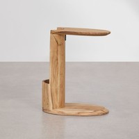 Table de chevet en bois structurel Vandana Amber 45x30 cm