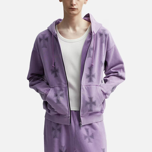 Sudadera con Capucha de Felpa de Algodón para Hombre con Pedrería, Estilo Casual Urbano, Calidad Premium, Venta al por Mayor - Product Image 3