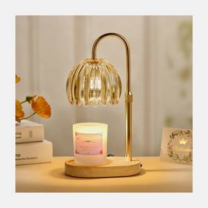 Lampe chauffe-bougie moderne pour la décoration de la maison avec bras métallique réglable et couvercle en verre de luxe - Product Image 3