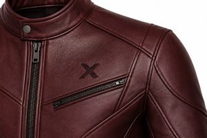 Chaqueta de Motocicleta de Cuero con Paneles Múltiples |   Rojo Borgoña Negro Gris |   Fabricante OEM ODM |   Diseño de Calidad Premium |   Ropa de Carreras | - Product Image 4