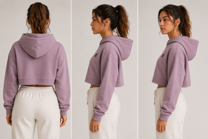 Sudadera con Capucha Corta para Mujer, Color Sólido, 100% Algodón Felpa, Transpirable, Informal, Manga Larga, Gran Venta - Product Image 2
