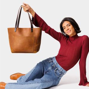 Luxury Designer Leather Tote <b>Bag</b> for Women Office <b>Work</b> Handbag - Product Image 2