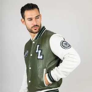 แจ็คเก็ตวาร์ซิตี้ลำลองผู้ชายขายดีปี 2025 ผลิตจากโพลีเอสเตอร์/ผ้าฝ้าย ผ่านกระบวนการซักแล้ว ซิปแบบรูด สำหรับแฟชั่นฤดูใบไม้ผลิ รับผลิตแบบ OEM - Product Image 3