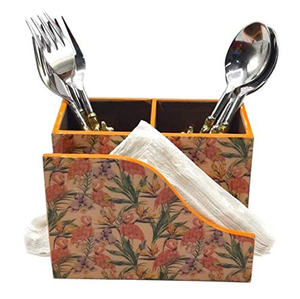 Support à Couverts en Bois Imprimé Fait Main, Organisateur de Cuisine Best-Seller pour Cuillères, Fourchettes, Couteaux et Utilisation à Table - Product Image 5