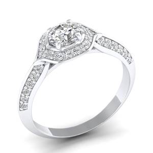 Bague de fiançailles classique REYES en argent sterling 925 et moissanite, or blanc 10K 14K 18K, pour femme - Prix de gros - Product Image 2