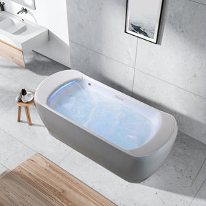 Bañera Acrílica Moderna Independiente y Ecológica con Grifo, Bañera de Esquina para Baño Interior, Ideal para Hoteles - Product Image 1