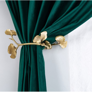 Attaches de rideaux noires à motif floral, design incurvé, style vintage, accessoire de décoration rustique pour rideaux de fenêtre, attaches de rideaux faits à la main - Product Image 4