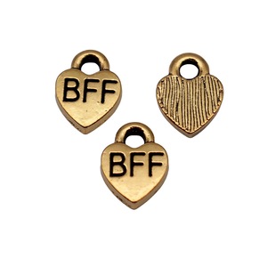 Amuleto de Corazón BFF de 9.3x7mm en Tono Dorado, Aleación de Zinc, Símbolo de <span class=keywords><strong>Amistad</strong></span> para Tirador de Cremallera de Mochila - Product Image 4
