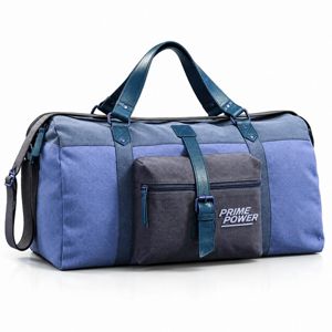 Prime Power <b>Canvas</b> Sports <b>Duffle</b> <b>Bag</b> Oval Shape Multiple Compartments Zipper Closure Top Handle Unisex Workout Travel <b>Bag</b> - Product Image 1
