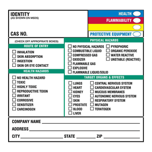 Étiquettes Brady Haz-Com OSHA/GHS, autocollantes en PP durable, résistantes à la chaleur et aux produits chimiques, autocollants de sécurité pour laboratoire - Product Image 1