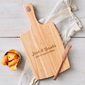 Tabla de Cortar Personalizada de Madera de Acacia y Mármol con Asa, Bloque de Cortar Personalizable con Grabado Láser - Product Image 3