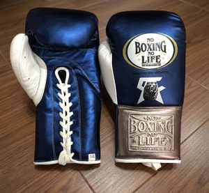 No Boxing No Life Guantes de Boxeo Profesionales Estilo Mexicano con Cordones Unisex de Cuero Genuino Rojo / Verde / Azul - Product Image 2
