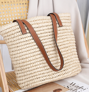 Chic Summer <b>Accessory</b> featuring a Natural yarn bag Woven Tote perfect for <b>beach</b> and daily vacation style - Product Image 6