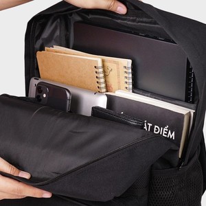 Sac à dos en tissu polyester imperméable tendance avec fermeture éclair et plusieurs compartiments, unisexe, fabriqué au Vietnam - Product Image 4