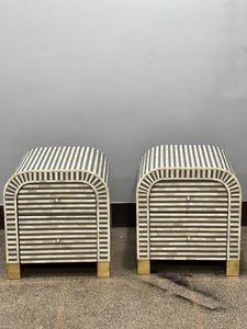 Cajón Lateral Decorativo con Incrustaciones de Hueso, Diseño de Mosaico Intrincado, Mueble Hecho a Mano, Adorno Moderno para Interiores del Hogar - Product Image 6