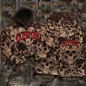 Sweat-shirt à capuche personnalisé avec imprimé crâne, poche zippée, unisexe, style punk, respirant, en tissu French Terry, séchage rapide, vêtement d'hiver - Product Image 4