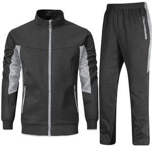 ชุดวอร์มผู้ชายแบบสปอร์ต แจ็คเก็ตซิปเต็มตัว มีกระเป๋าข้าง ผ้าฝ้ายระบายอากาศ ใส่ได้ในฤดูใบไม้ร่วง สีพื้น ทรงปกติ - Product Image 1
