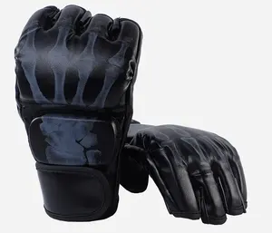 Guantes Profesionales de Piel Sintética PU de Medio Dedo para MMA, Sanda, Boxeo, UFC, Lucha y Entrenamiento, Tallas 8oz y 12oz - Product Image 6