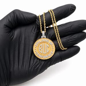 Iced 925 <b>Silver</b> Gold Plated Big Circle Moissanite Custom Name <b>Initial</b> Letter Name Pendants Hip Hop Party Men's <b>Necklace</b> Charms - Product Image 2