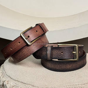 Ceintures durables en cuir véritable pleine fleur vintage pour hommes et femmes avec style décontracté robuste et boucle ardillon antique - Product Image 5