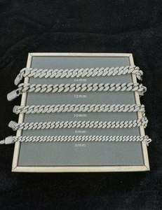 สร้อยคอเงินแท้ 925 ประดับเพชรโมอิสซาไนต์ทรงเหลี่ยม คิวบันลิงค์ ดีไซน์ฮิปฮอป เหมาะสำหรับงานปาร์ตี้ ของขวัญสำหรับแฟนหนุ่ม - Product Image 2