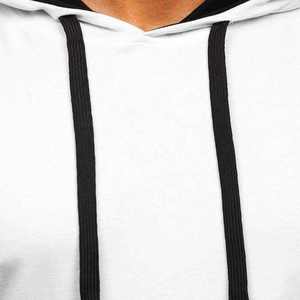 Men's <b>White</b> Regular Fit Zipper-<b>Up</b> Hooded Long Sleeve Sweatshirt Casual Solid Color Pocket Hoodie 100% Cotton - Product Image 2